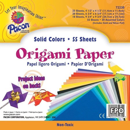 PACON Paper, Origami, 55 Sheets, Ast Pk PAC72230